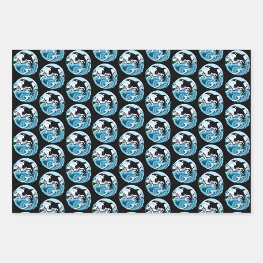 Orka Killer Whale Blue Ocean Inpakpapier Vel (Voorkant 3)