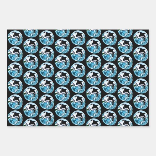 Orka Killer Whale Blue Ocean Inpakpapier Vel (Voorkant 2)