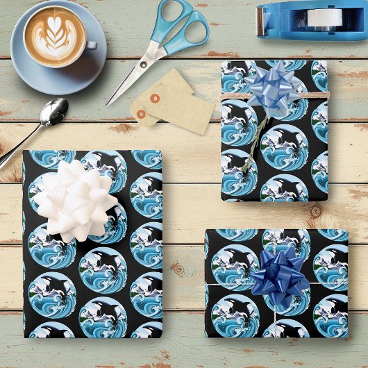Orka Killer Whale Blue Ocean Inpakpapier Vel