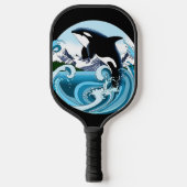 Orka Killer Whale Blue Ocean Pickleball Paddle (Voorkant)