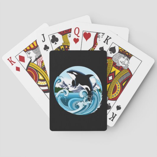 Orka Killer Whale Blue Ocean Pokerkaarten (Achterkant)