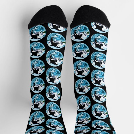 Orka Killer Whale Blue Ocean Sokken (Top)