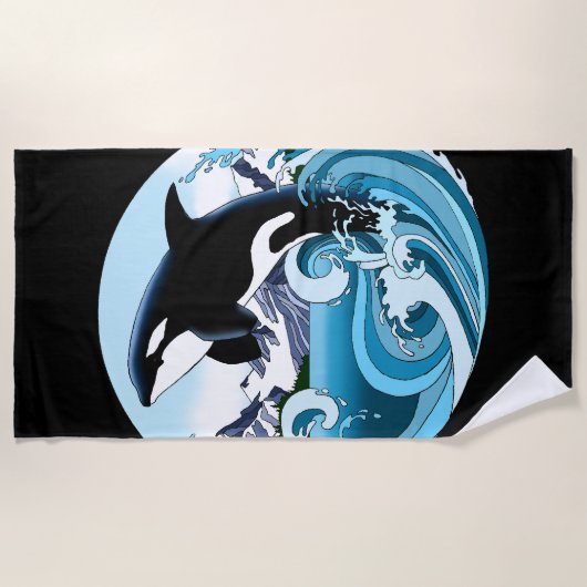 Orka Killer Whale Blue Ocean Strandlaken (Voorkant)