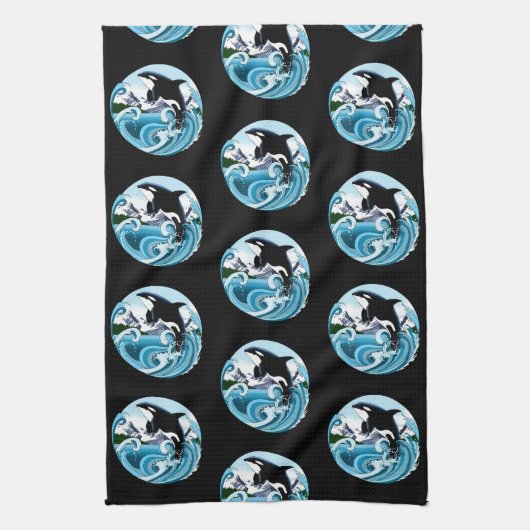 Orka Killer Whale Blue Ocean Theedoek (Verticaal)