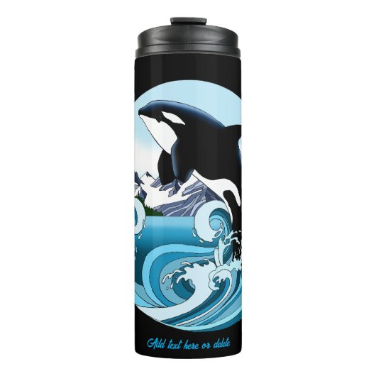Orka Killer Whale Blue Ocean Thermosbeker (Voorkant)