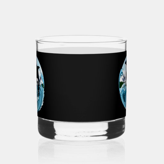 Orka Killer Whale Blue Ocean Whisky Glas (Links)