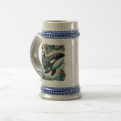 Orka Killer Whale Floral Whimsical Nautical Beach Bierpul (Voorkant links)