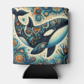 Orka Killer Whale Floral Whimsical Nautical Beach Blikjeskoeler (Achterkant)