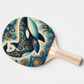 Orka Killer Whale Floral Whimsical Nautical Beach Tafeltennisbatje (Zijkant)