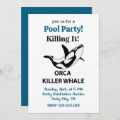 Orka Killer Whale Killing It Pool Party Grappig Kaart (Voorkant / Achterkant)