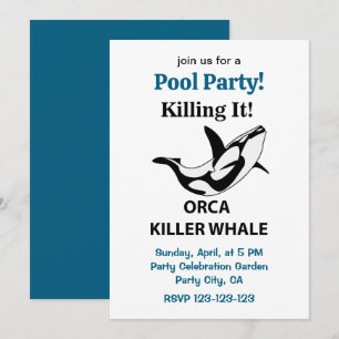 Orka Killer Whale Killing It Pool Party Grappig Kaart
