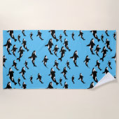 Orka Killer Whale Patroon op de Blauwe Oceaan Strandlaken (Voorkant)