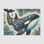 Orka Killer Whale Whimsical Nautische Decoupage Tissuepapier (Voorkant)