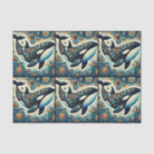 Orka Killer Whale Whimsical Nautische Decoupage Tissuepapier (Voorkant)