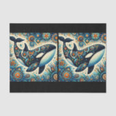 Orka Killer Whale Whimsical Nautische Decoupage Tissuepapier (Voorkant)