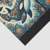 Orka Killer Whale Whimsical Nautische Decoupage Tissuepapier (Detail)