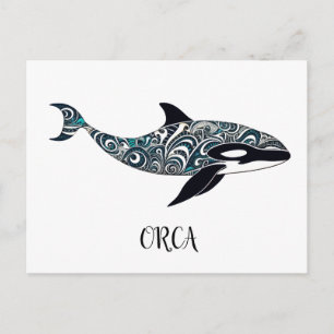 Orka krabbel zoogdier walvis. -groot briefkaart