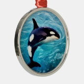Orka Kunst Metalen Ornament (Rechts)