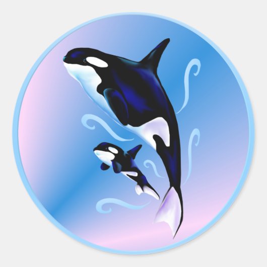 Orka Mam en Baby Sticker (Voorkant)