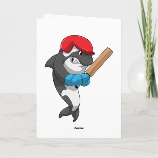 Orka met cricketbat kaart (Achterkant)