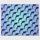 Orka Moordwalvis Blauw Cadeaupapier (Vlak)