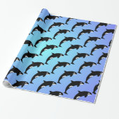 Orka Moordwalvis Blauw Cadeaupapier (Uitgerold)