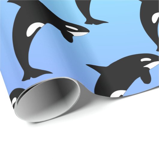 Orka Moordwalvis Blauw Cadeaupapier (Rol Hoek)