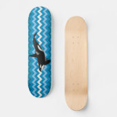 Orka Moordwalvis Blauwe Zigzag Chevron Skateboard (Voorkant)
