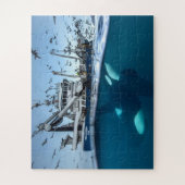 Orka Moordwalvis Commerciële Visserijboot Oceaan Legpuzzel (Verticaal)