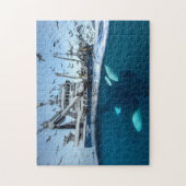 Orka Moordwalvis Commerciële Visserijboot Oceaan Legpuzzel (Verticaal)