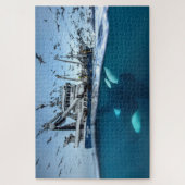 Orka Moordwalvis Commerciële Visserijboot Oceaan Legpuzzel (Verticaal)