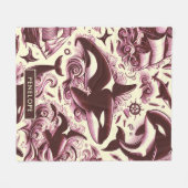 Orka Nautisch Naadloos Fleece Deken (Voorkant (Horizontaal))