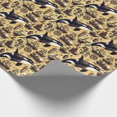  orka nautisch patroon cadeaupapier (Hoek)