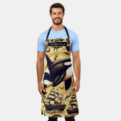  orka nautisch patroon schort (Gedragen)