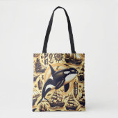 orka nautisch patroon tote bag (Voorkant)