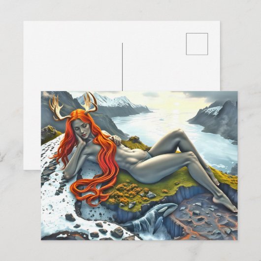 Orka onder de Godin Feestdagenkaart (Voorkant / Achterkant)