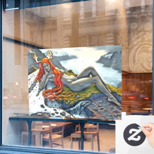 Orka onder de Godin Raamsticker (Cafe Raam)