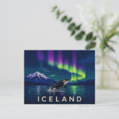 Orka onder het Aurora | Iconisch IJsland Briefkaart (Staand voorkant)