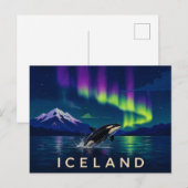 Orka onder het Aurora | Iconisch IJsland Briefkaart (Voorkant / Achterkant)