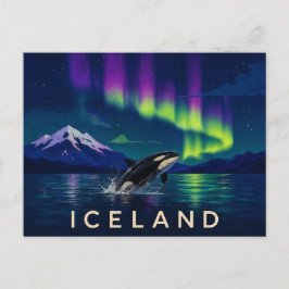 Orka onder het Aurora | Iconisch IJsland Briefkaart