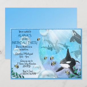 Orka onder het Zee Party Invitations Kaart