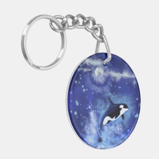 Orka op Volle Maan Sleutelhanger (Voorkant Links)