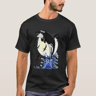orka orka's oceaan dier duiker golven orka t-shirt
