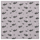 Orka Pattern - Schattigee orka Cartoon Patroon Stof (Swatch)