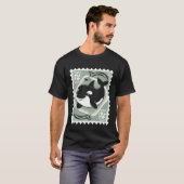 Orka Postzegel Dier Vintage T-shirt (Voorkant volledig)