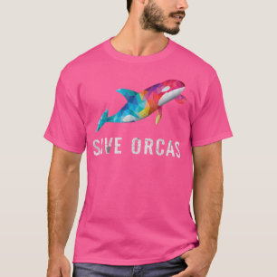 Orka Save Orcas Killer Whale Polygonal Rainbow Div T-shirt