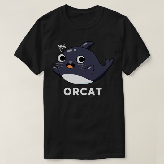 Orka Schattigee Cat Orca Whale Pun T-shirt (Design voorkant)