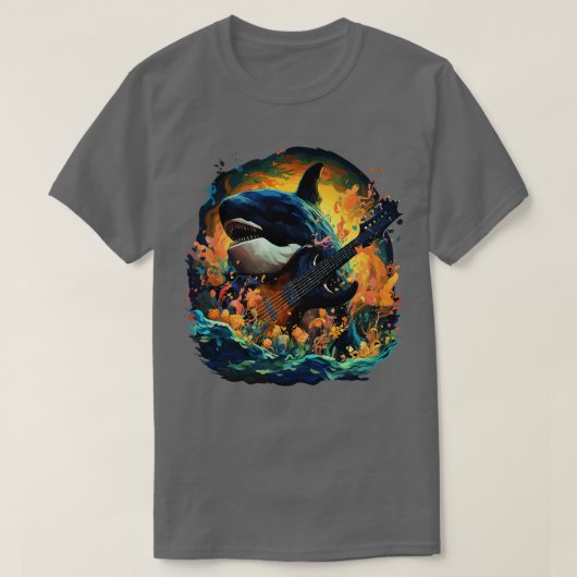 Orka spelen gitaar t-shirt (Design voorkant)