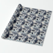 Orka Stormachtige golven Cadeaupapier (Uitgerold)