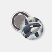 Orka Stormachtige golven, Gepersonaliseerd Magneet (Voorkant / Achterkant)